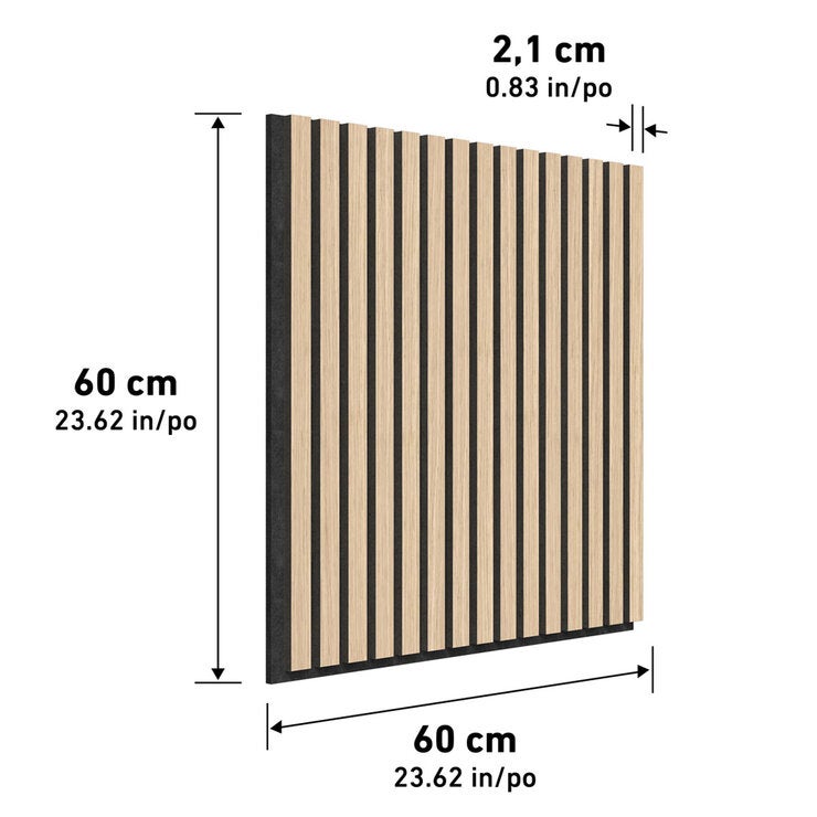 Artika acoustic wall panel set oak and black 4 pack, imported from the UK