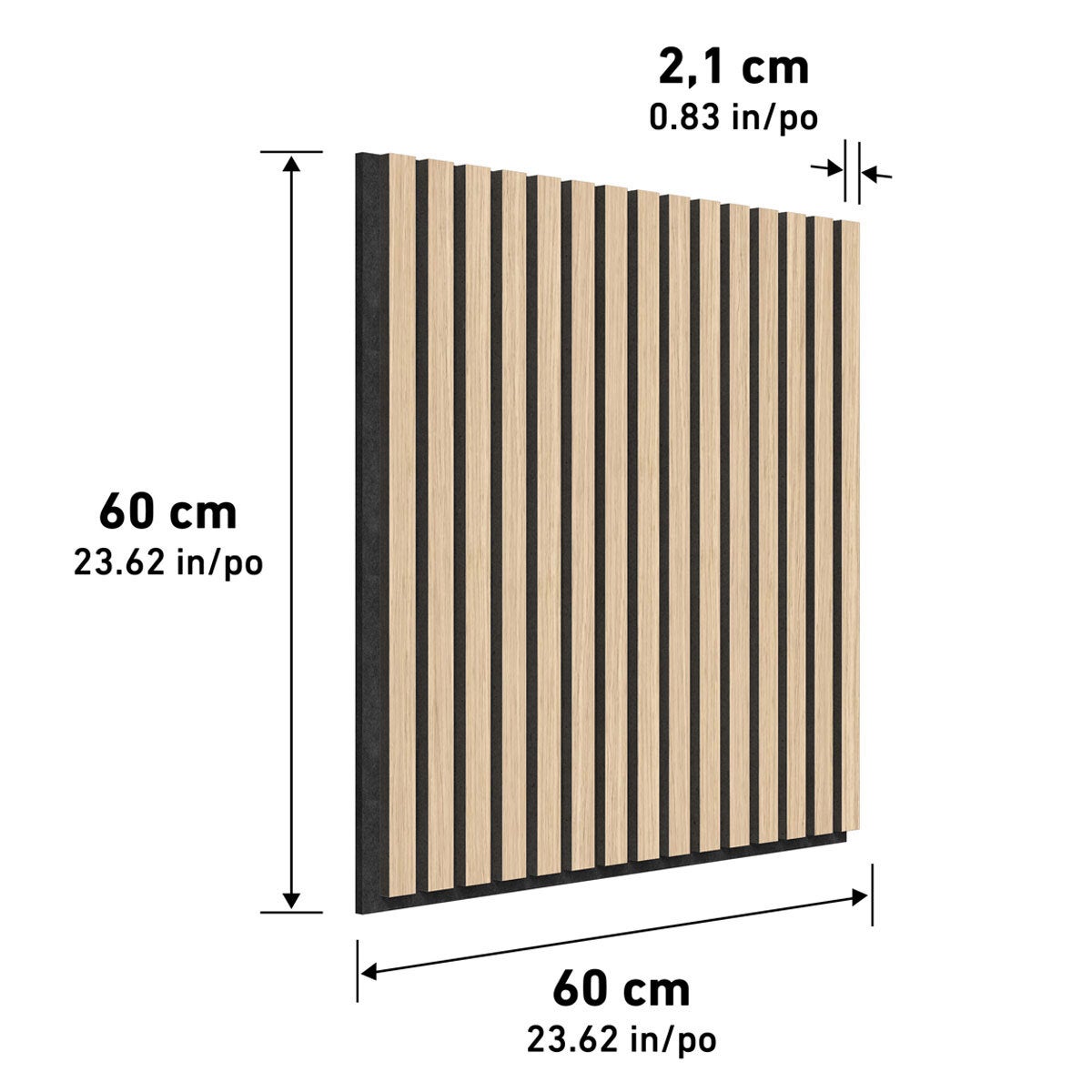Artika acoustic wall panel set oak and black 4 pack, imported from the UK