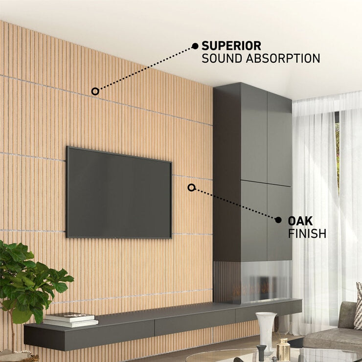 Artika acoustic wall panels oak grey 4 pack UK version