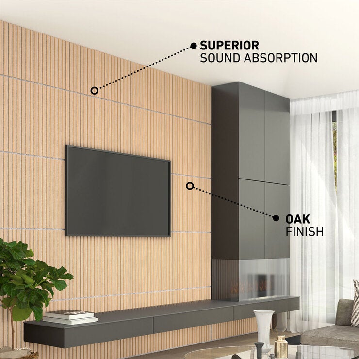 Artika acoustic wall panels oak grey 4 pack UK version
