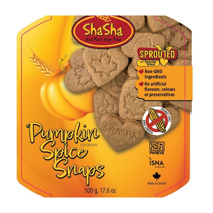 ShaSha Pumpkin Spice Snaps cookies 2 x 500g, imported from the UK