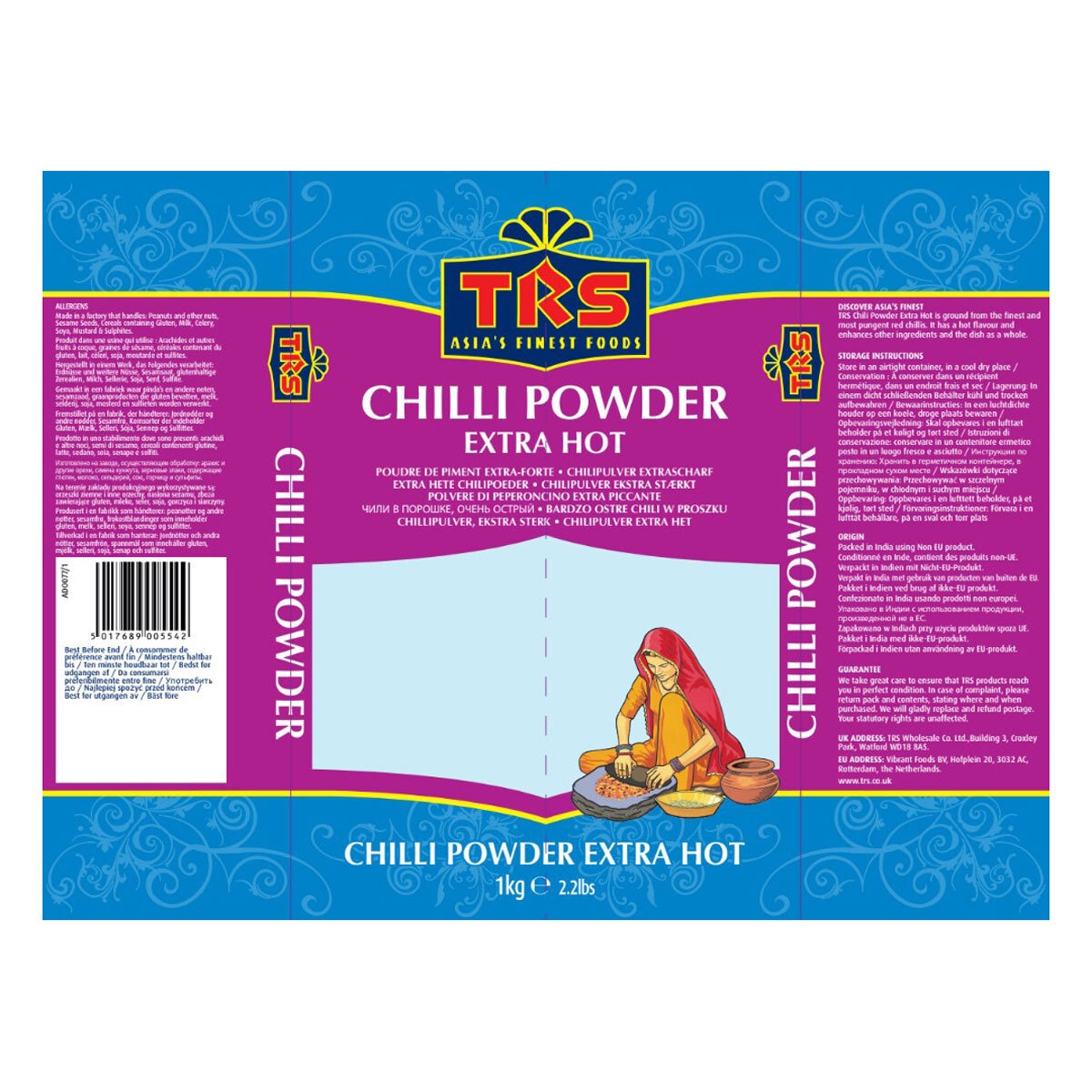 TRS Chilli Powder 1kg seasoning, imported from the UK