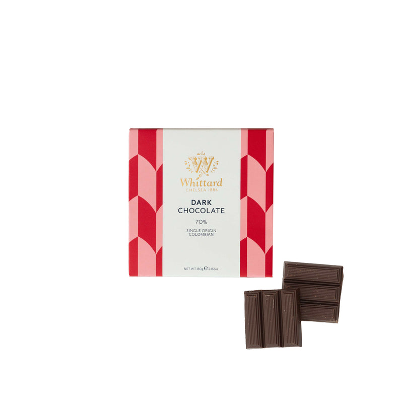 Whittard dark chocolate bar 70% cocoa 80g (British brand)