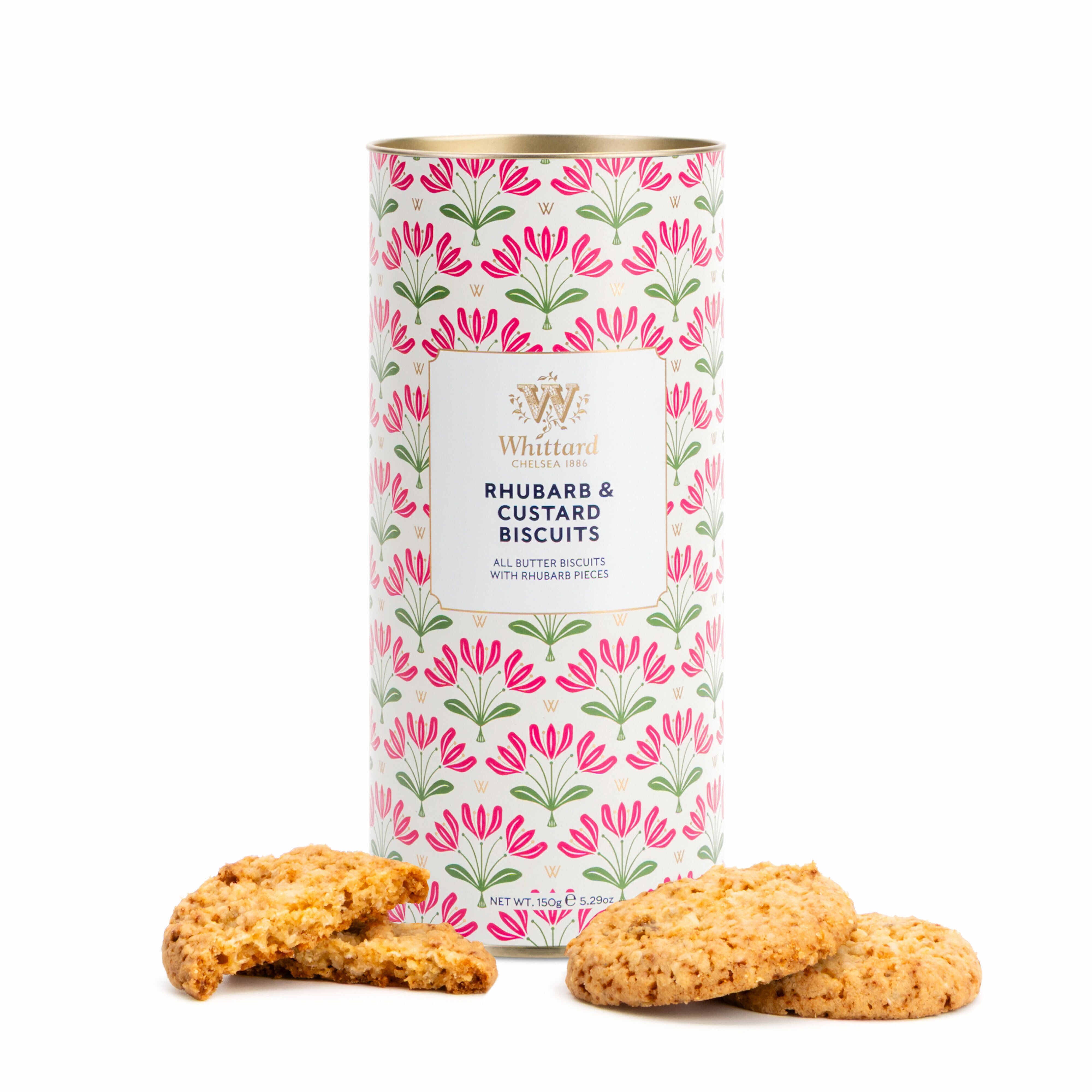Whittard rhubarb and custard biscuits 150g, imported from the UK