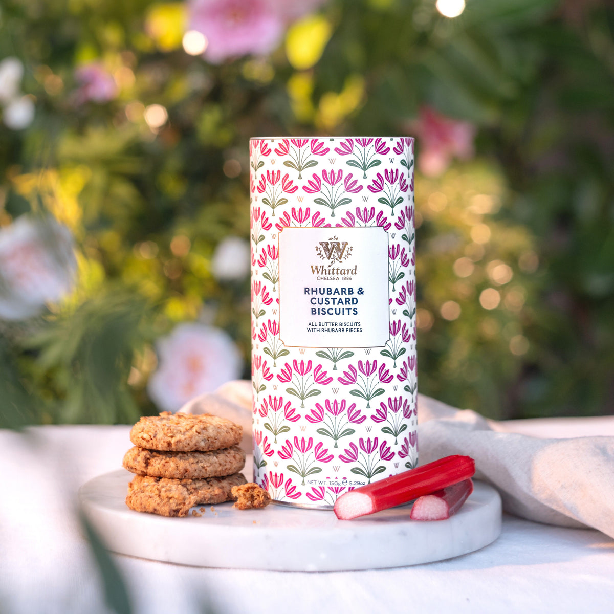 Whittard rhubarb and custard biscuits 150g, imported from the UK