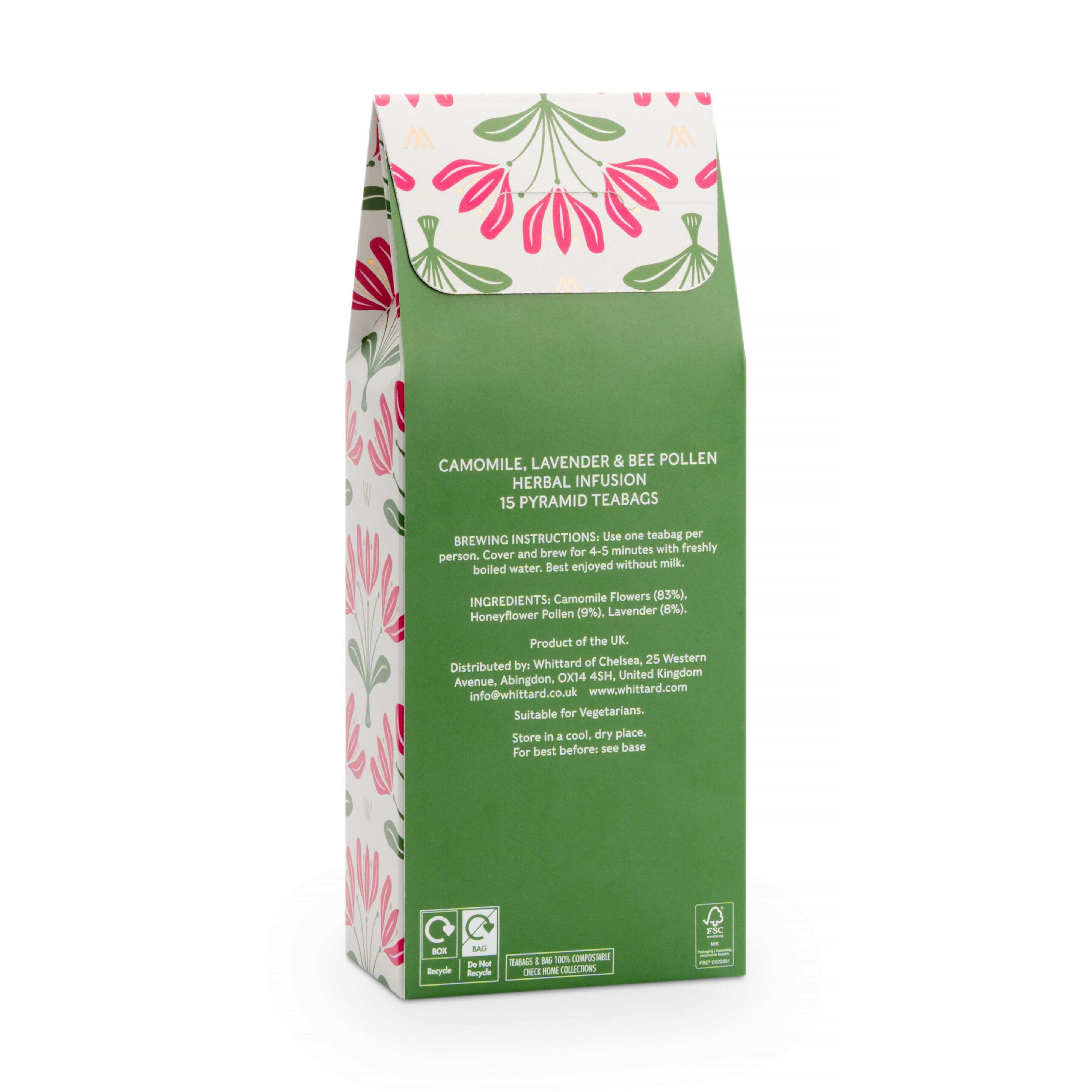 Whittard Camomile Lavender Bee Pollen infusion 30g (British brand)