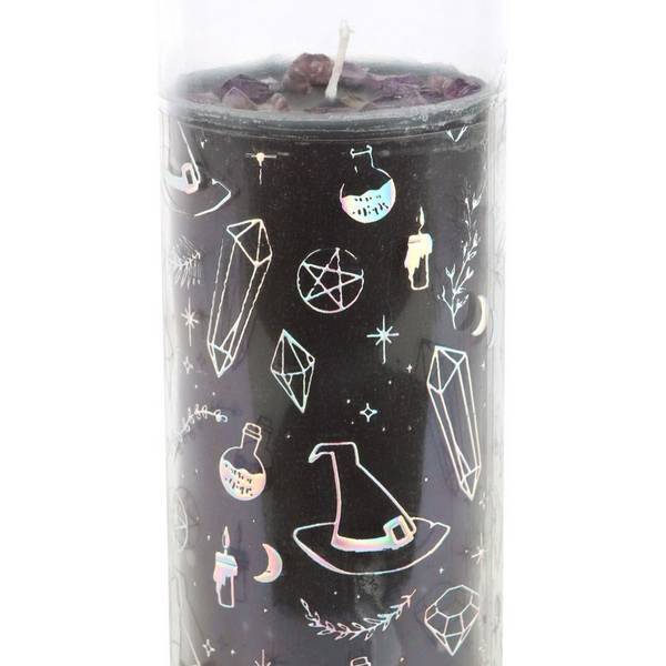 Something Different Witch Amethyst Tube Candle 21cm, imported from the UK