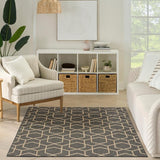 Nourison geometric charcoal indoor outdoor rug 152x213 cm - British product