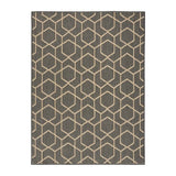 Nourison Horizon geometric charcoal rug 183x274cm, imported from the UK