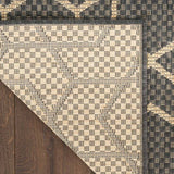 Nourison Horizon geometric charcoal rug 183x274cm, imported from the UK