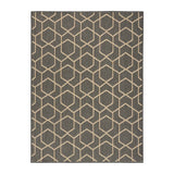 Nourison Horizon geometric charcoal rug 183x274cm, imported from the UK