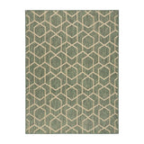 Nourison geometric green outdoor rug 152x213 cm, UK version