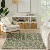 Nourison geometric green outdoor rug 152x213 cm, UK version