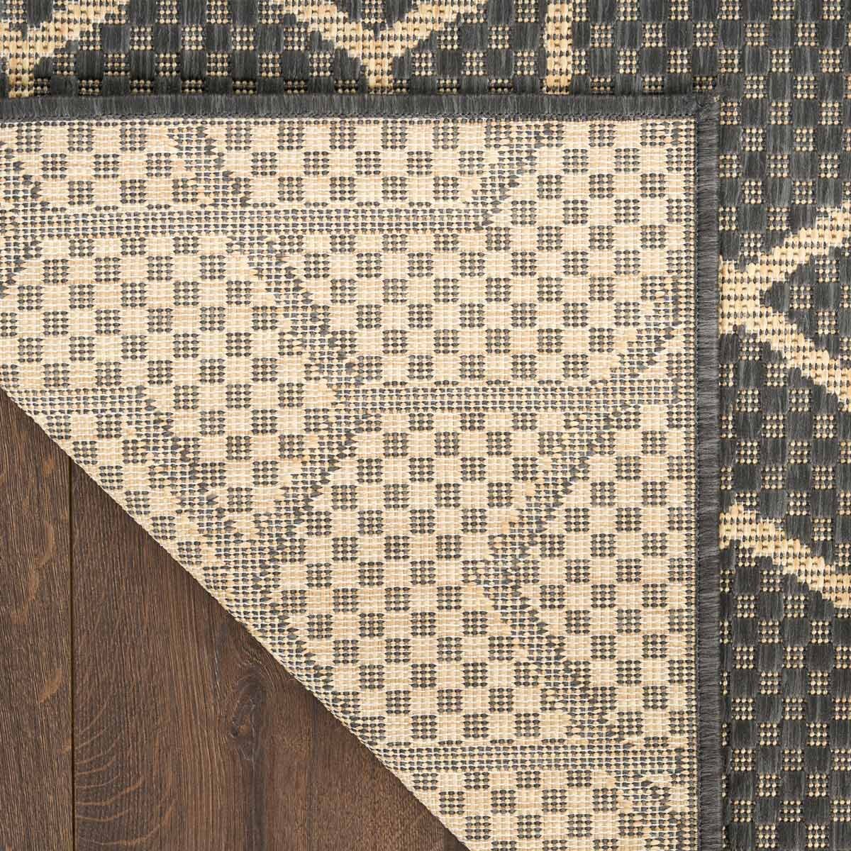Nourison indoor outdoor rug geometric charcoal - UK version