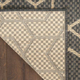 Nourison geometric charcoal indoor outdoor rug 152x213 cm - British product