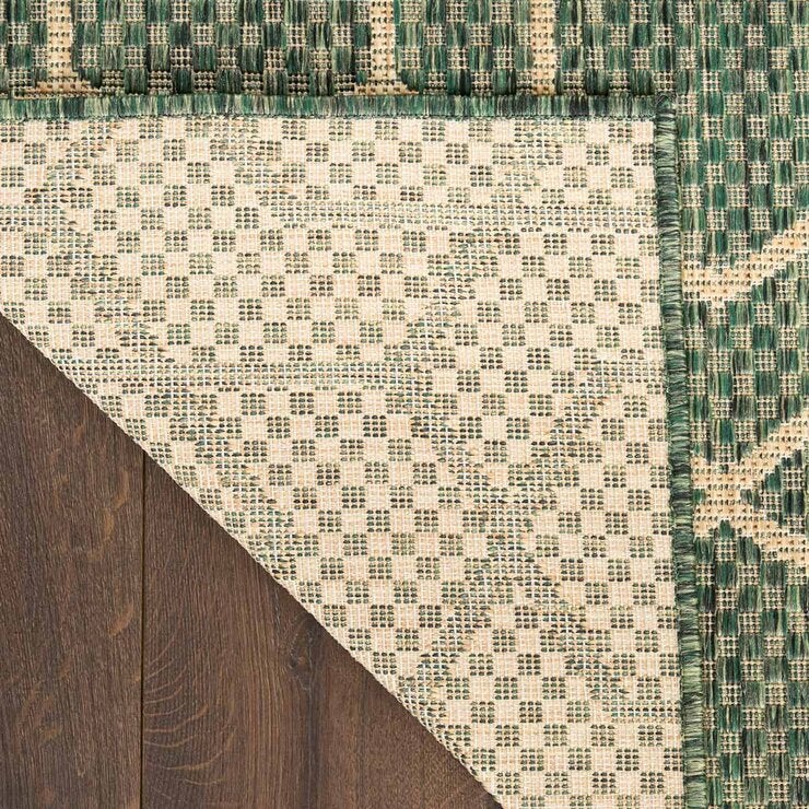 Nourison geometric green outdoor rug 152x213 cm, UK version