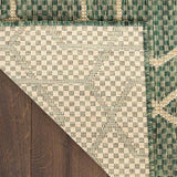 Nourison geometric green outdoor rug 152x213 cm, UK version