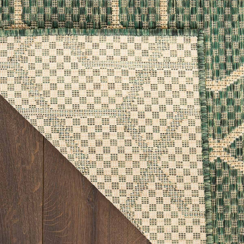 Nourison geometric green outdoor rug 152x213 cm, UK version