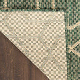 Nourison geometric green outdoor rug 152x213 cm, UK version