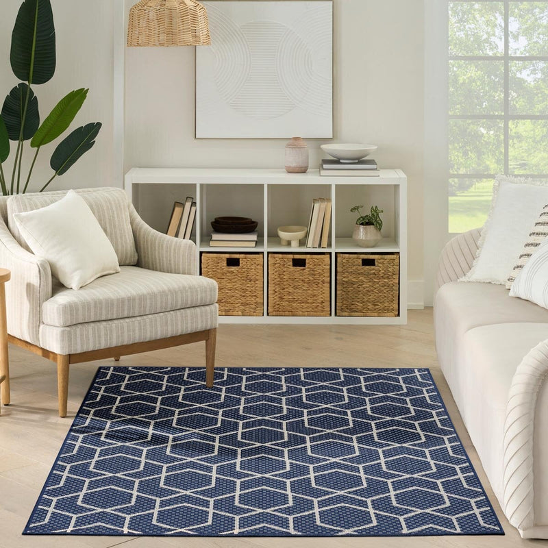 Nourison Horizon Geometric Navy rug 183x274 cm, UK version