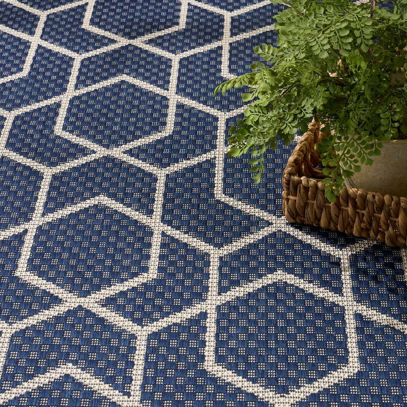 Nourison Horizon Geometric Navy rug 183x274 cm, UK version