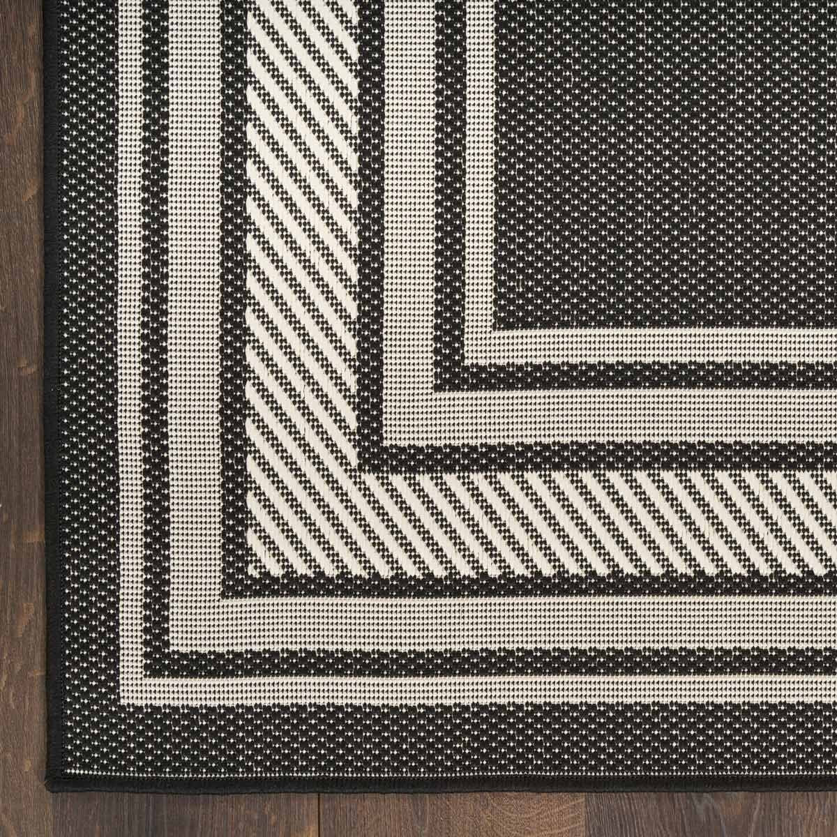 Nourison Horizon Border Black rug (British brand)