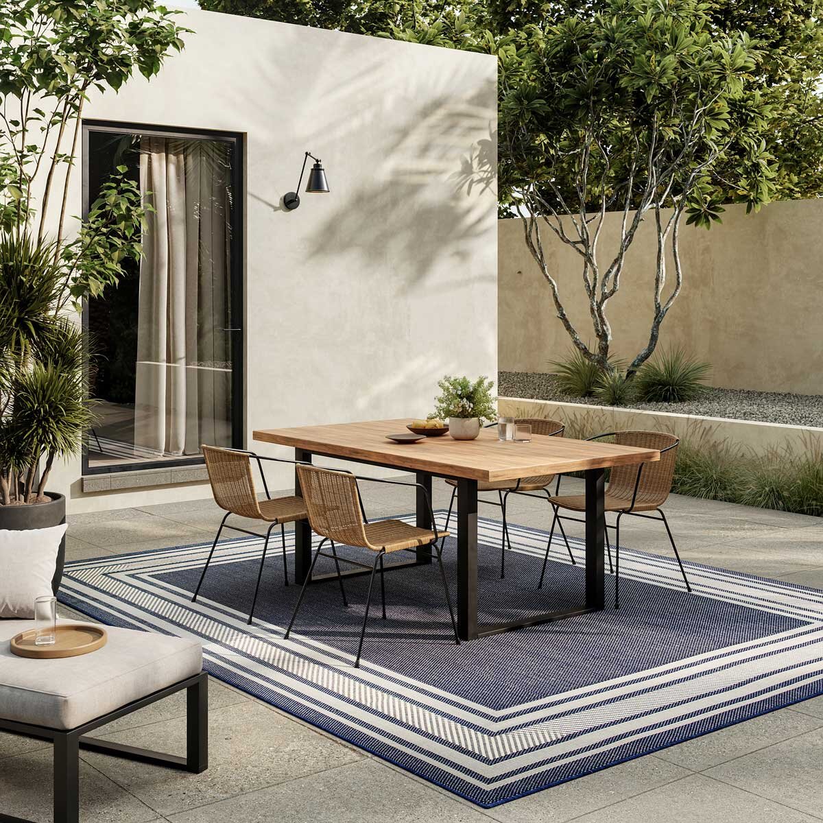 Nourison navy indoor outdoor rug (British brand)