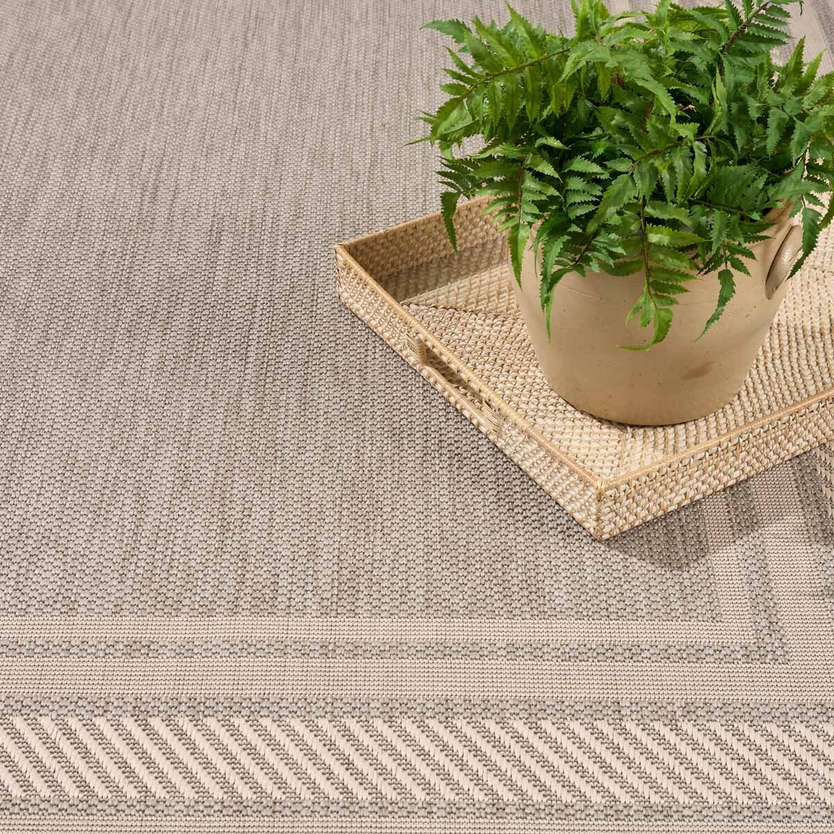 Nourison Horizon grey indoor outdoor rug, imported from the UK