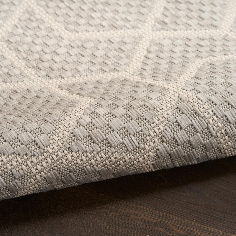 Nourison indoor outdoor rug geometric grey large 183x274 cm, imported from the UK