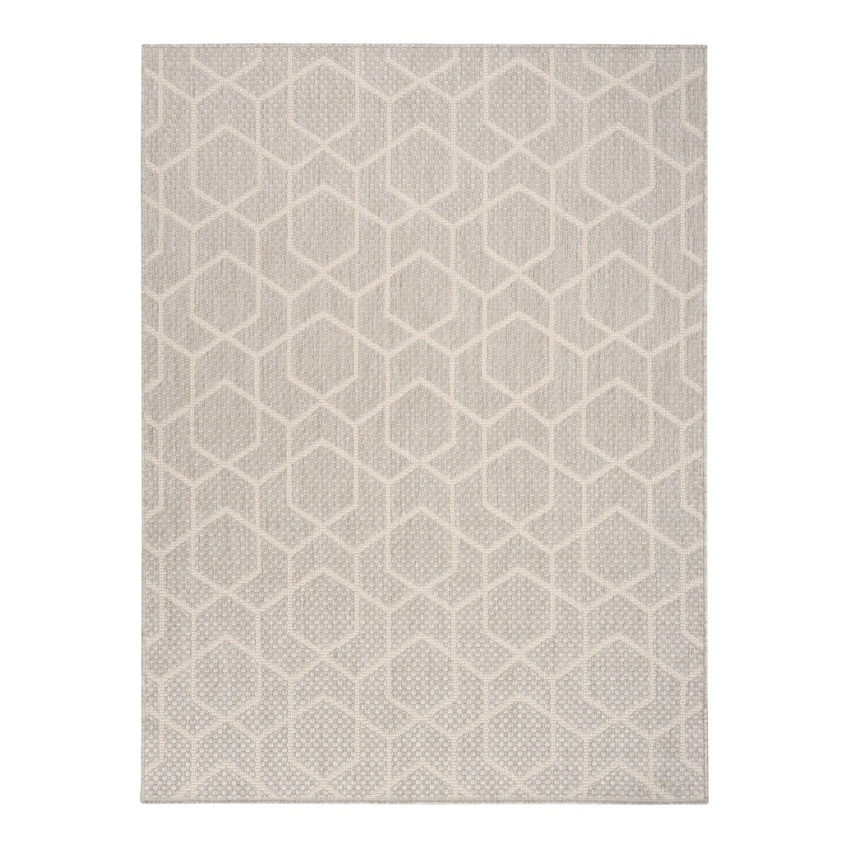 Nourison Horizon geometric grey indoor outdoor rug 152x213 cm, UK version
