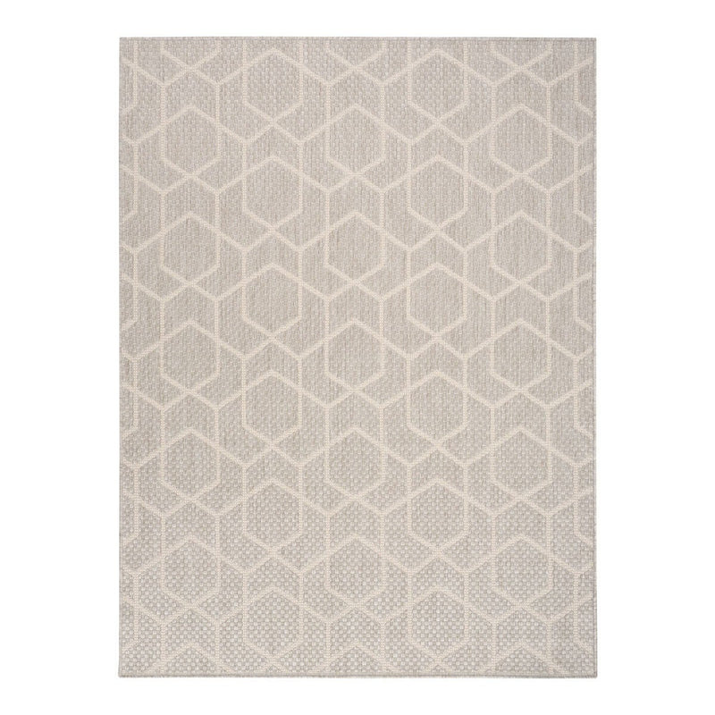 Nourison Horizon geometric grey indoor outdoor rug 152x213 cm, UK version