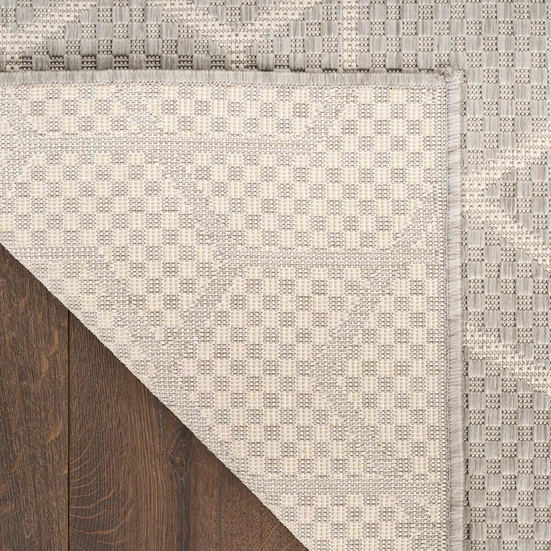 Nourison indoor outdoor rug geometric grey large 183x274 cm, imported from the UK