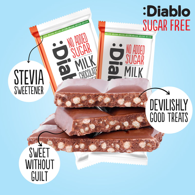 Diablo milk chocolate bar no added sugar 75g, UK version