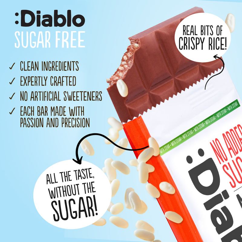 Diablo milk chocolate bar no added sugar 75g, UK version