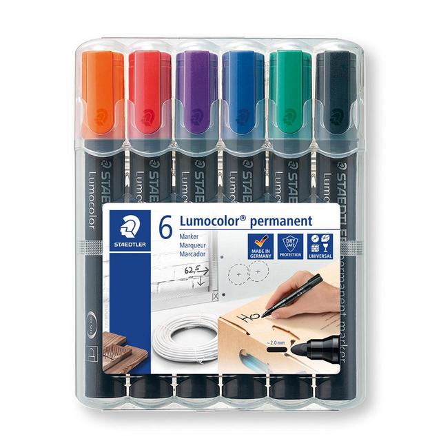 Staedtler Lumocolor Bullet Tip Permanent Markers    6 per pack GOODS M&S   