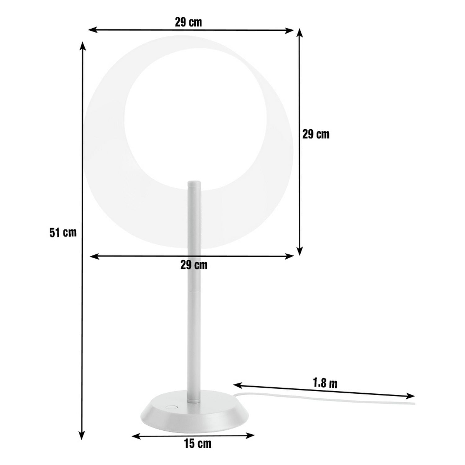 Habitat Compass table lamp black H51 D29cm (British brand)