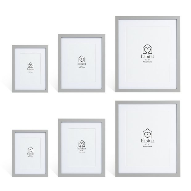 Habitat grey wooden picture frames mixed sizes, UK version