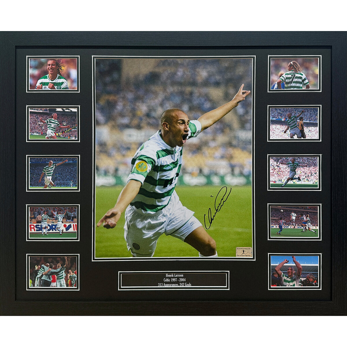 Allstarsignings Henrik Larsson signed framed Celtic photo (British brand)