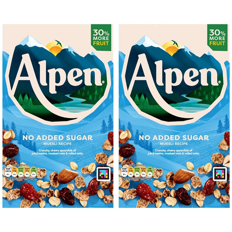 Alpen no added sugar muesli 2 x 950g, imported from the UK