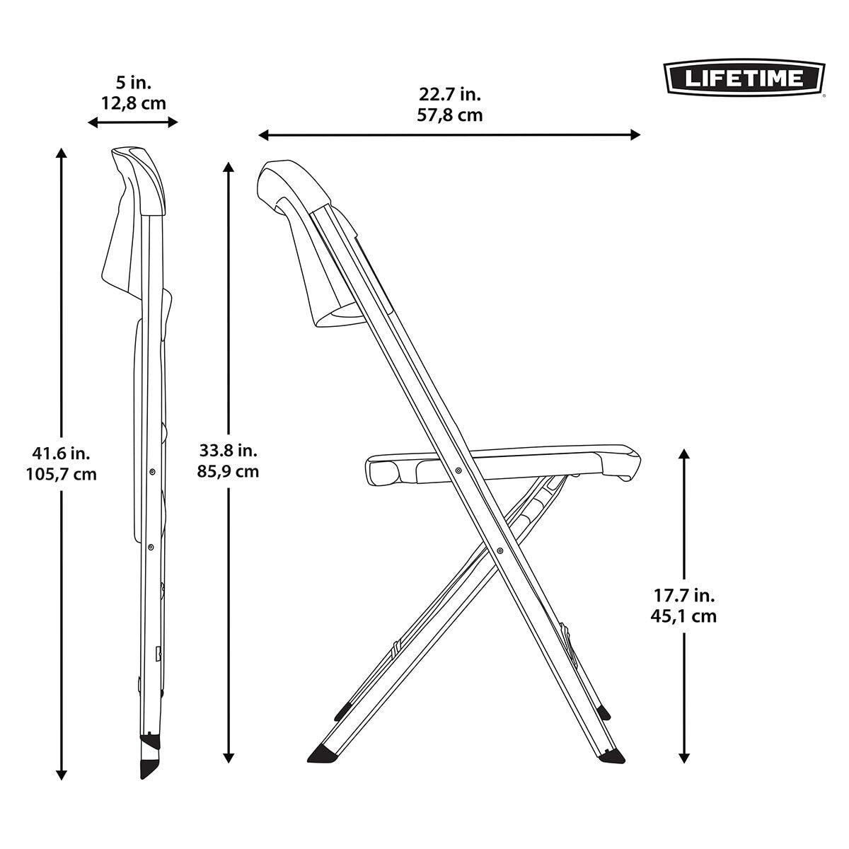Lifetime bypass folding chairs 4-pack, imported from the UK