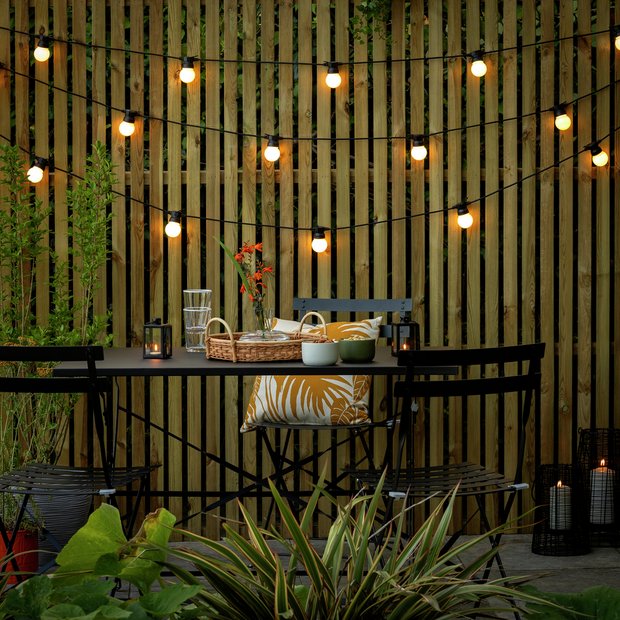 Habitat warm white festoon string light 30 bulbs, imported from the UK
