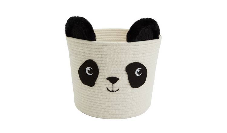 Argos Home panda rope storage basket cream and black, UK version