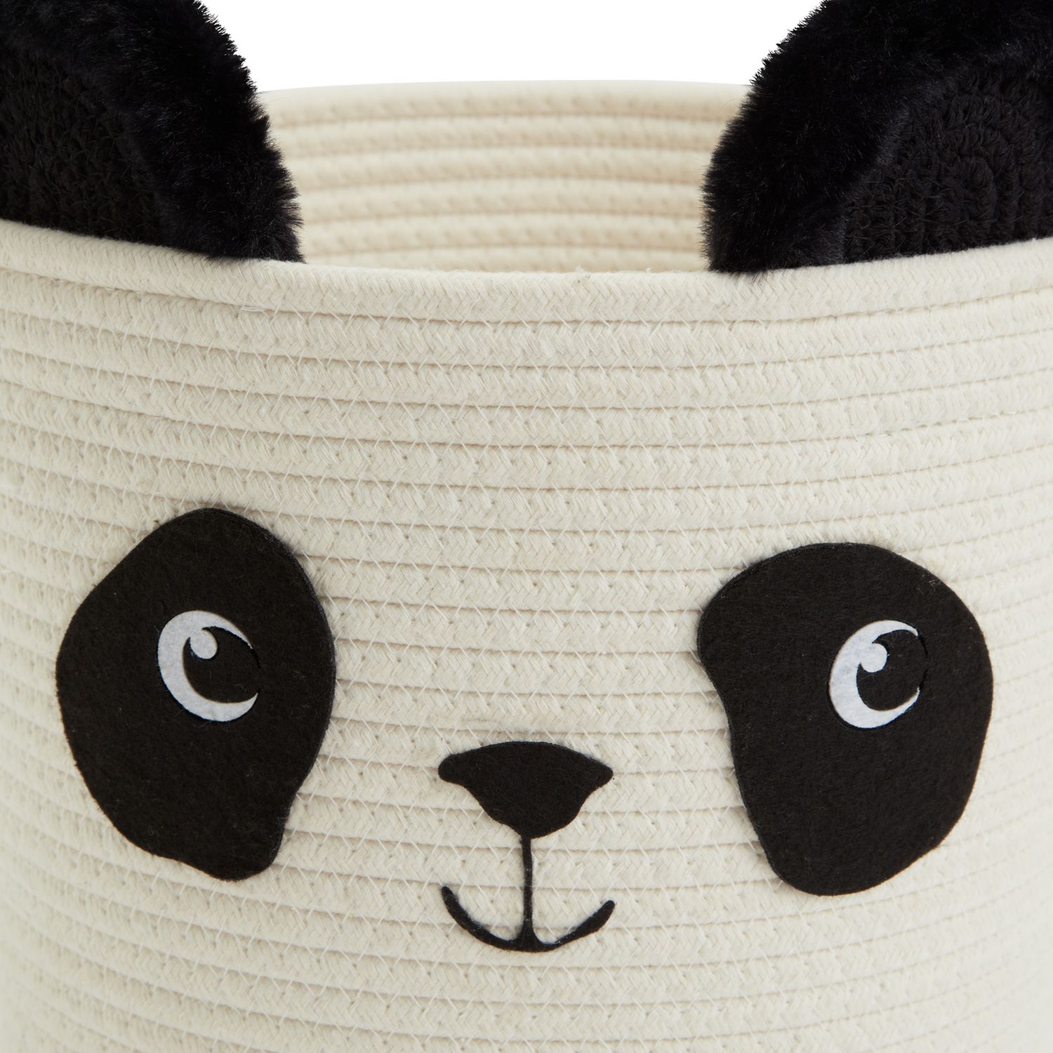 Argos Home panda rope storage basket cream and black, UK version