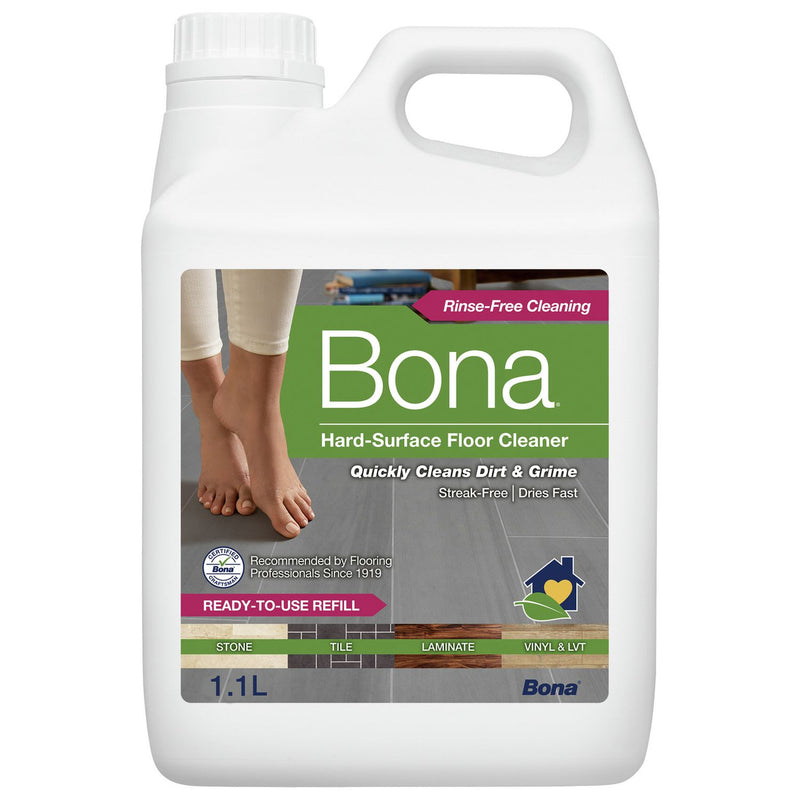 Bona hard surface floor cleaner 1.1 litre, imported from the UK