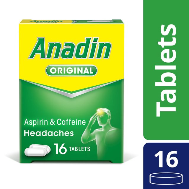 Anadin Original Aspirin Pain Relief Headache Caplets   16 per pack GOODS M&S   