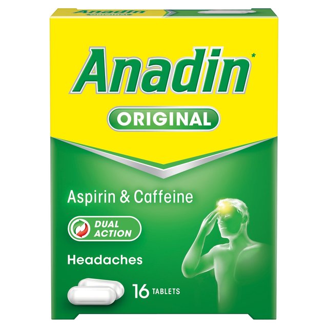 Anadin Original Aspirin Pain Relief Headache Caplets   16 per pack GOODS M&S   