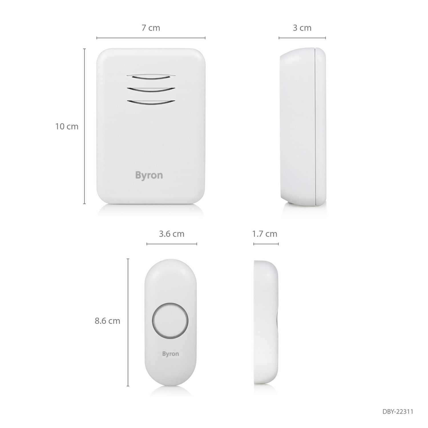 Byron DBY-22311 wireless doorbell 150m, imported from the UK