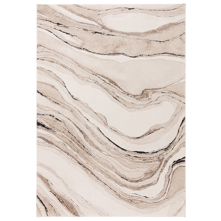Asiatic Mirage quartz beige rug in two sizes, UK version