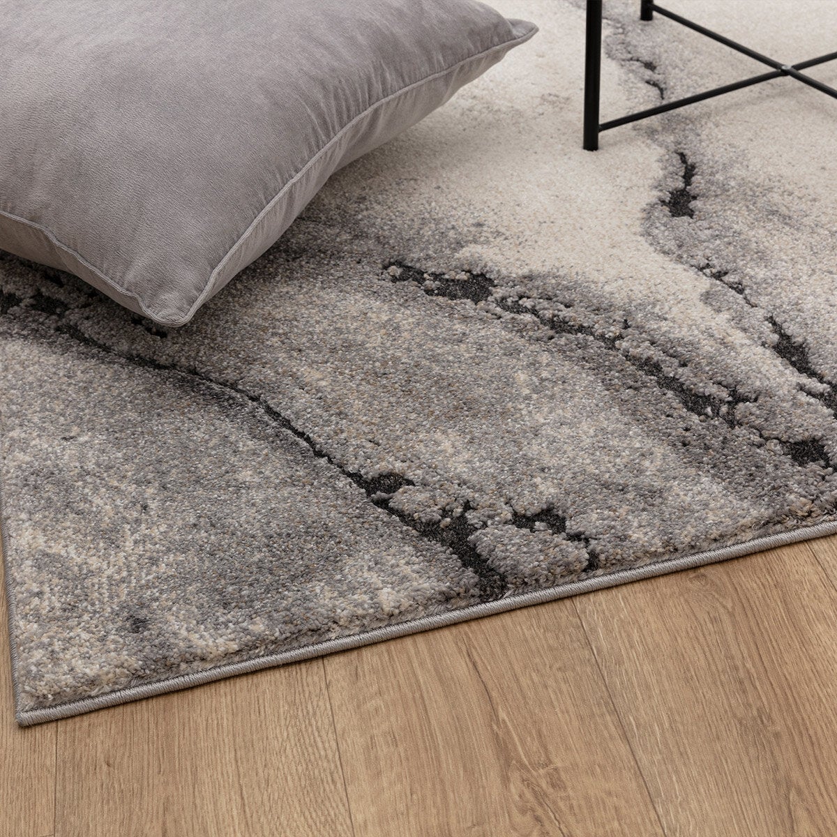 Asiatic Mirage Oasis grey rug with high-low pile, UK version