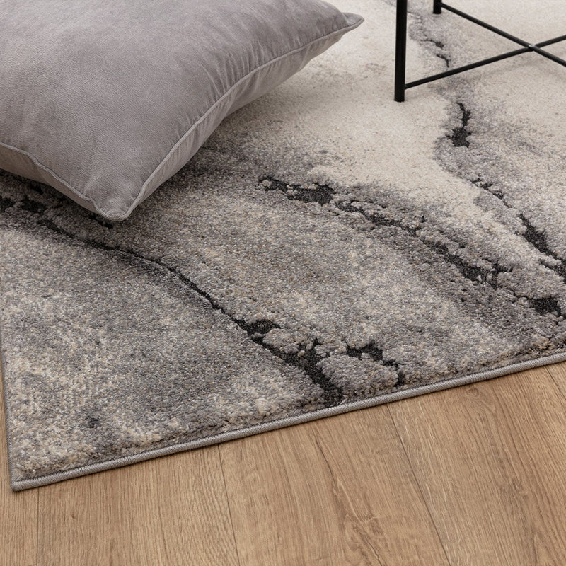 Asiatic Mirage Oasis grey rug with high-low pile, UK version